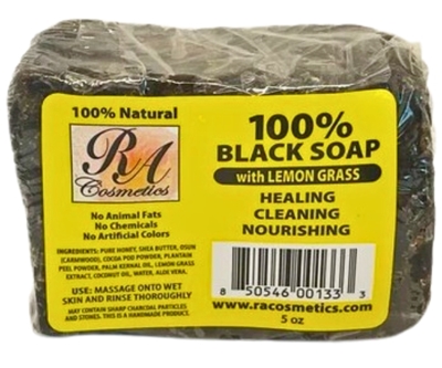 100% BLACK SOAP W/ LEMONGRASS 5 OZ 